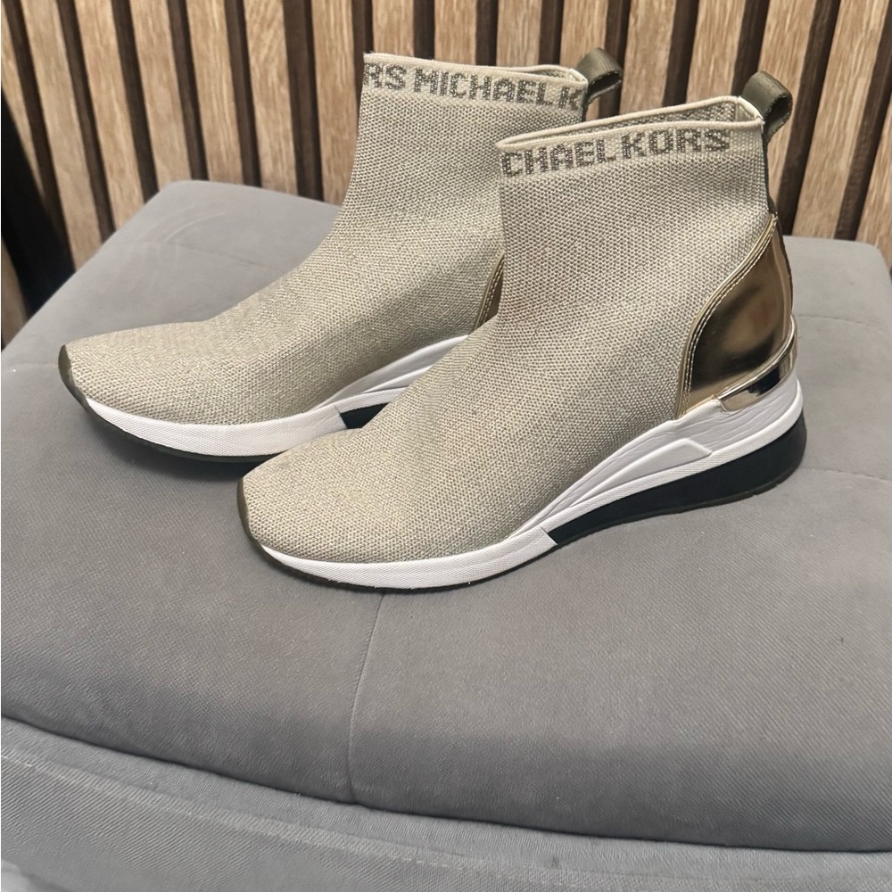 Michael Kors Gold and Black High-Top Sneakers
